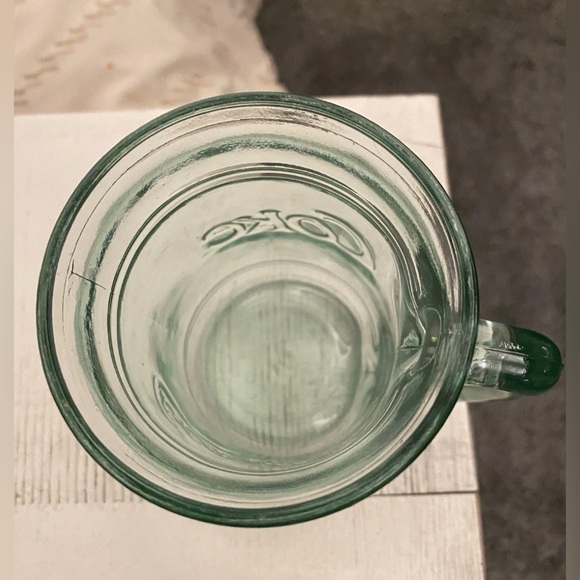 Vintage Coca Cola Embossed Green Glass Stein - Picture 2 of 2